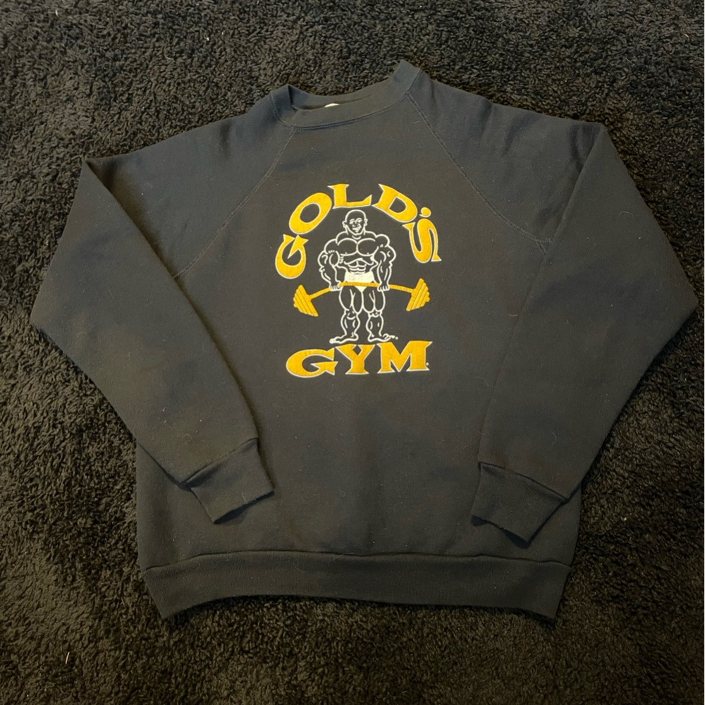 Tultex Black Crewneck Sweater with Gold Graphic